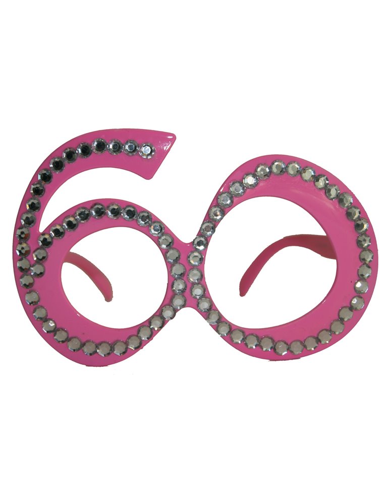 Party Glasses Birthday 60th Pink