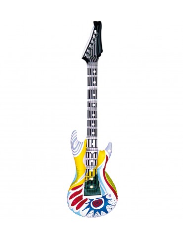 INFLATABLE GUITAR - FUNKY WHITE MULTI