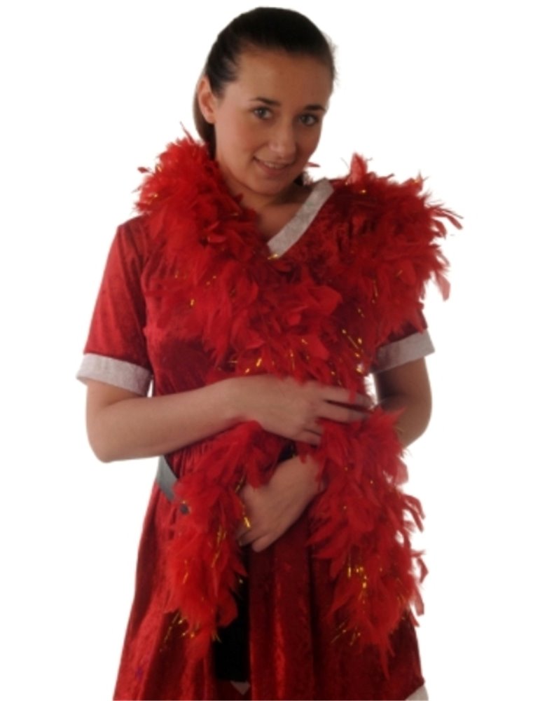 Boas Feather Red Gold Tinsel 1.8m