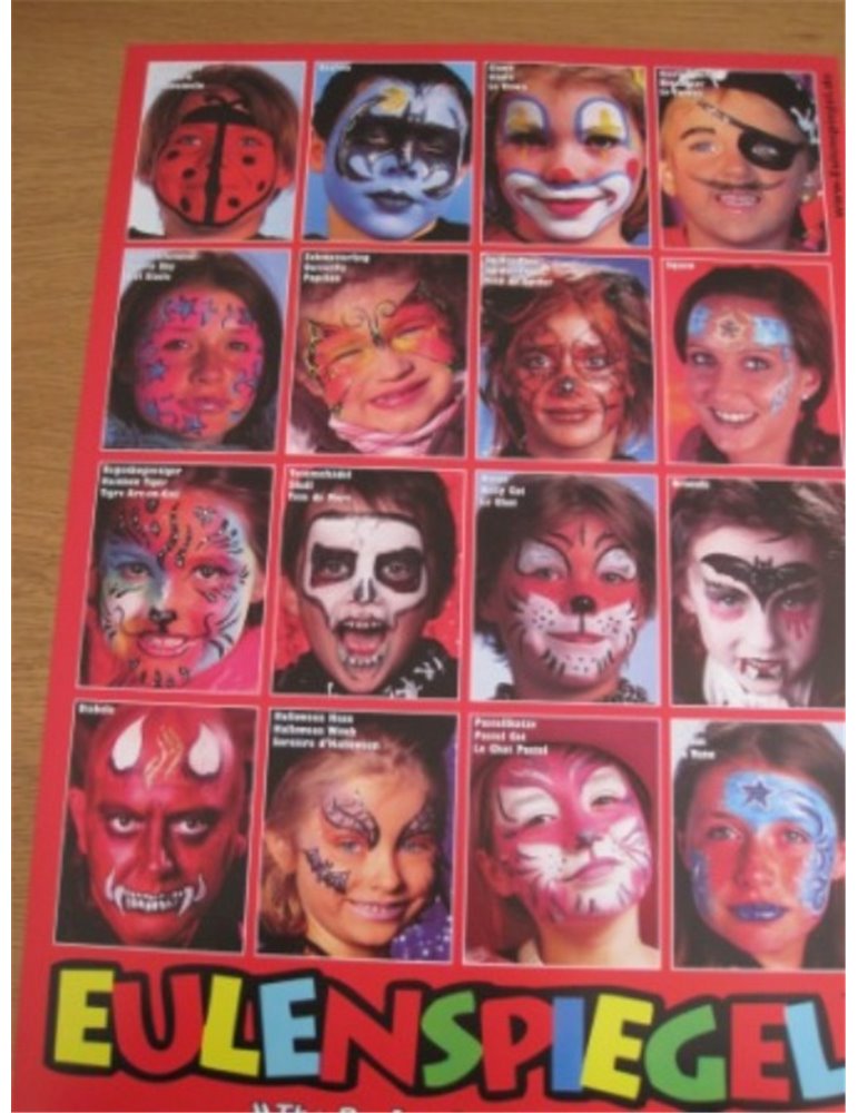 Poster with 16 mask pictures