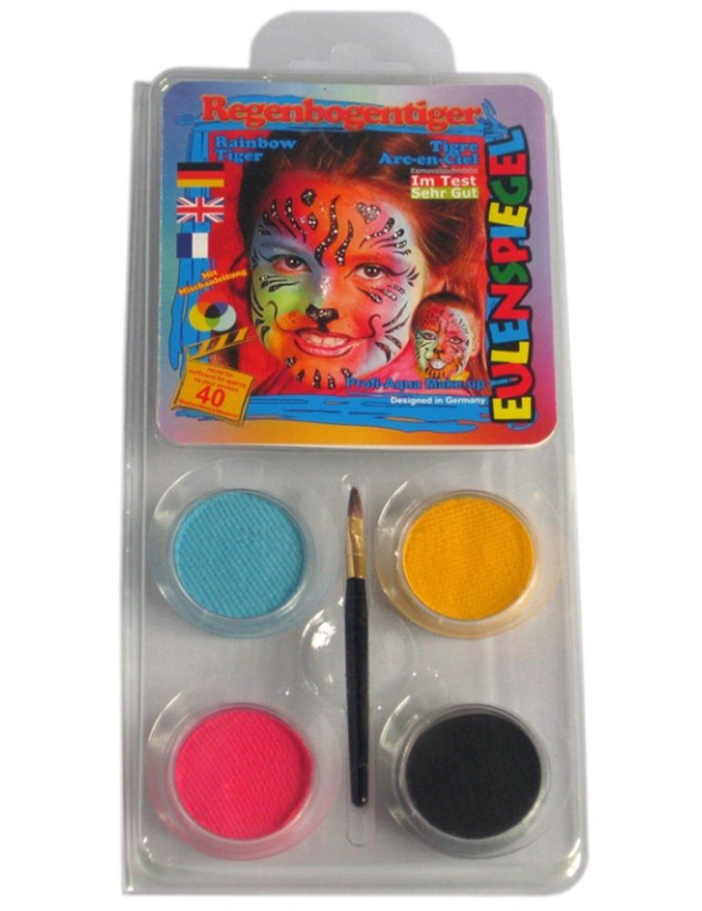 Face Pack 4 Colours Rainbow Tiger