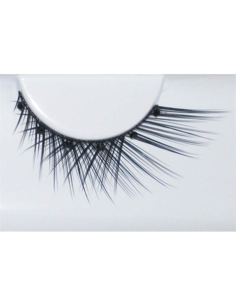 Eye Lashes Rhinestone on Black Cross