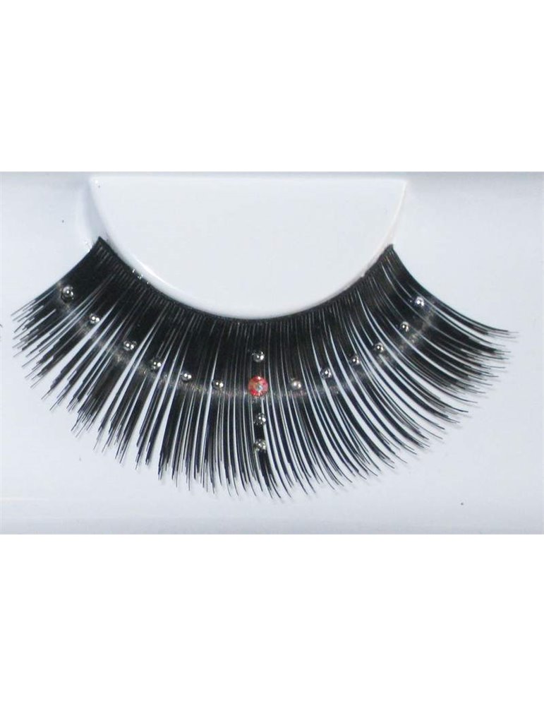 Eye Lashes Pearly Cross Long Black