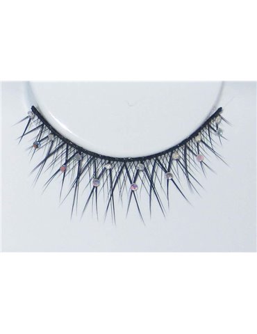 Eye Lashes Glitter Crossed Black