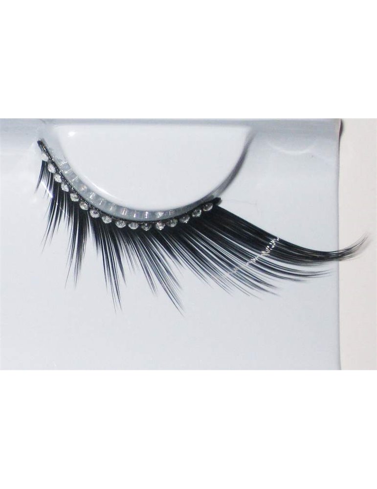 Eye Lashes Rinestone strip Black Lon