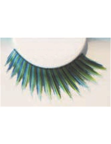 Eye Lashes Blue & Green stripe