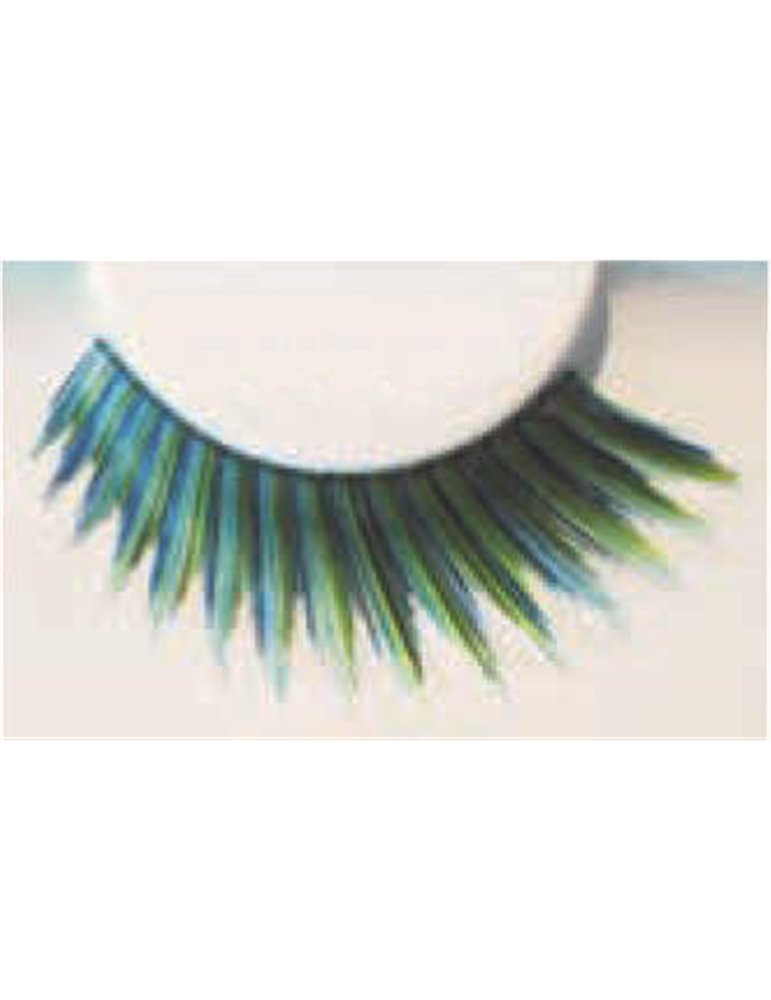 Eye Lashes Blue & Green stripe