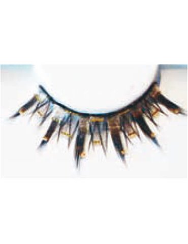 Eye Lashes Black with Gold Strips