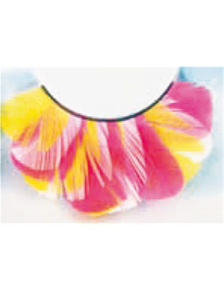 Eye Lashes Feather Rose & Yellow