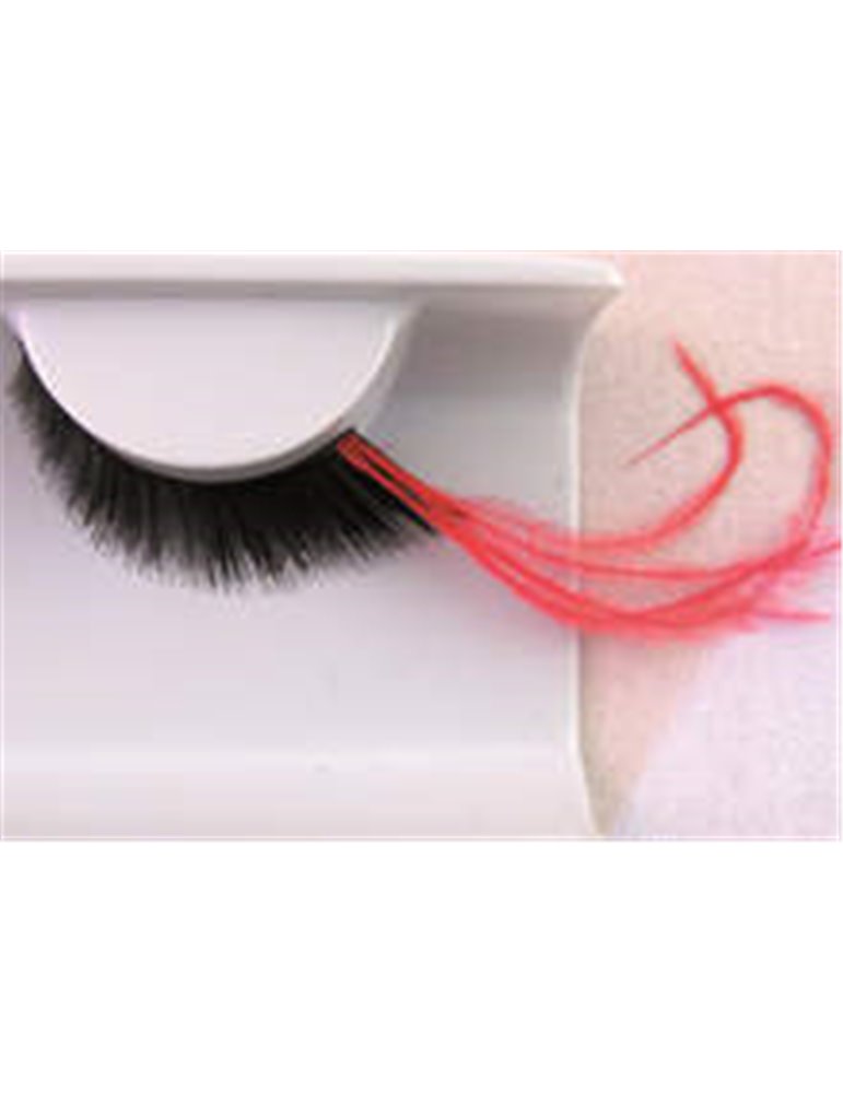 Eye Lashes Feather Long Red with Black