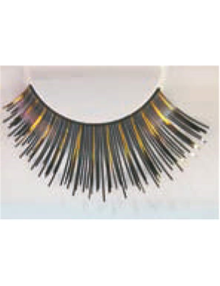 Eye Lashes Fun Black & Gold