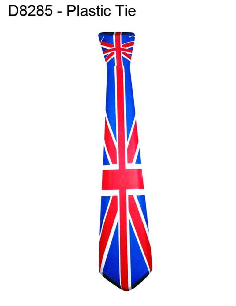 Union Jack Tie Plastic Printed with Elas