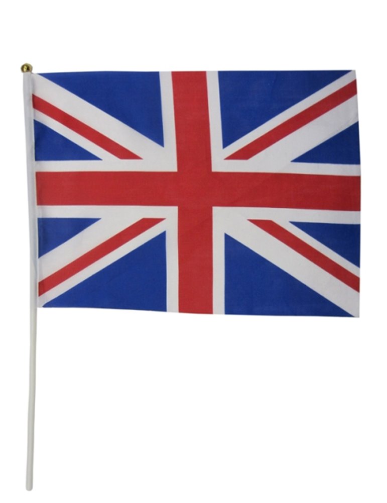 Union Jack Flag with Stick 19cm x 30cm