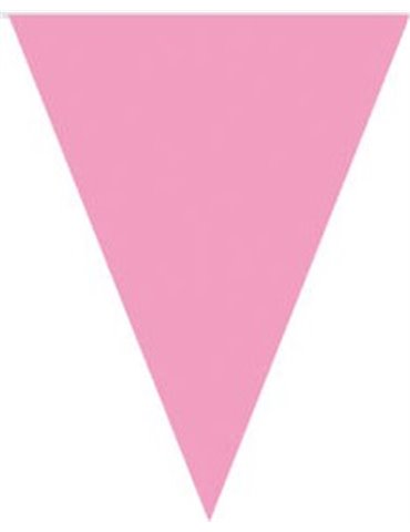 Bunting Plain Pink 10m & 15 Flags