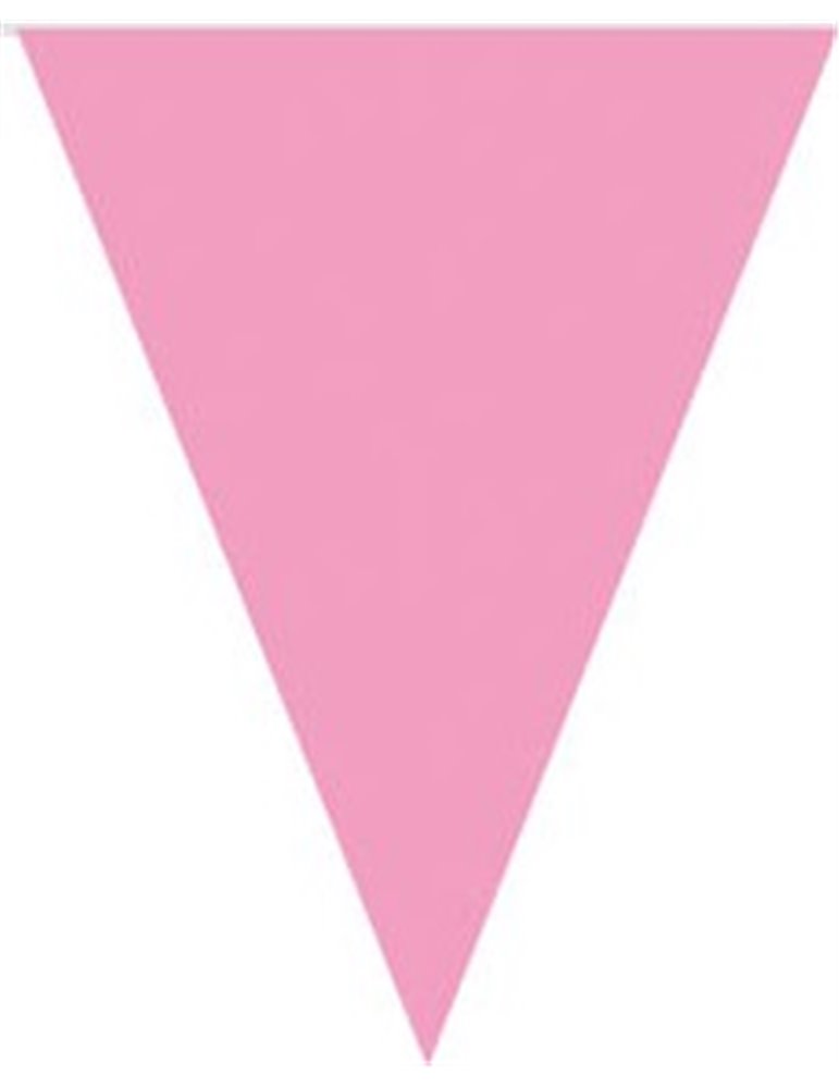 Bunting Plain Pink 10m & 15 Flags