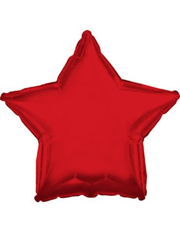 Balloon Foil - Star Metallic Red