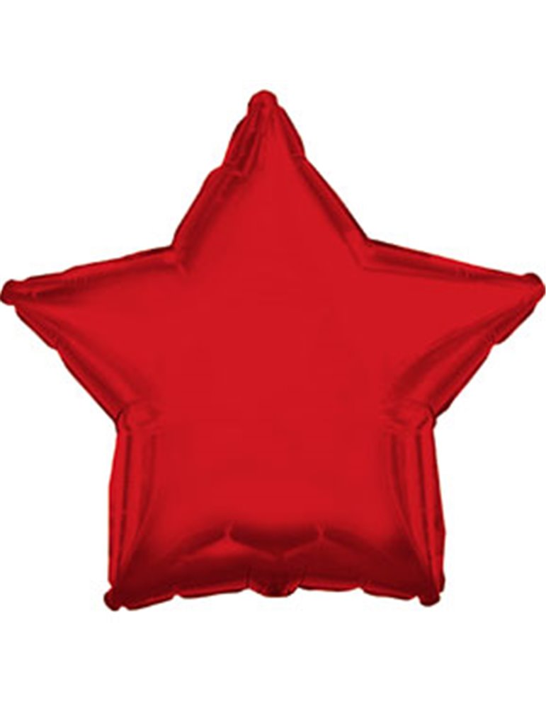 Balloon Foil - Star Metallic Red