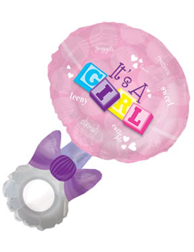 Balloon Foil - Baby Its a Girl Rattle