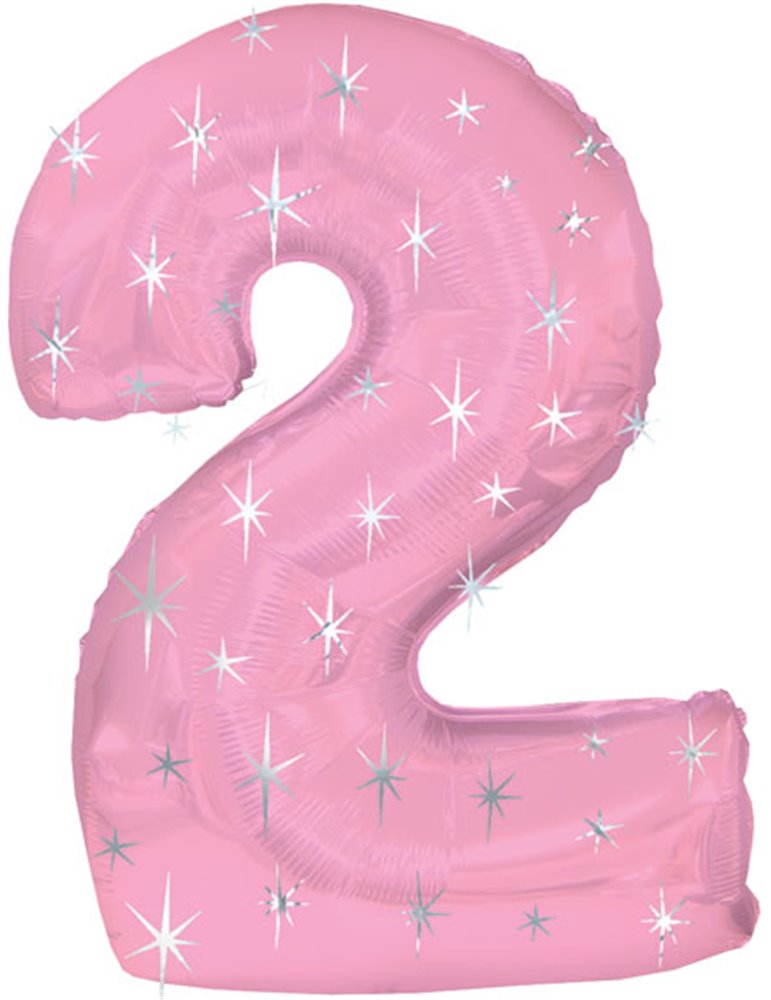 Balloon Foil - Number 2 Pink Sparkle