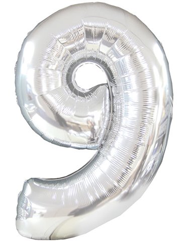 Balloon Foil - Number 9 Silver