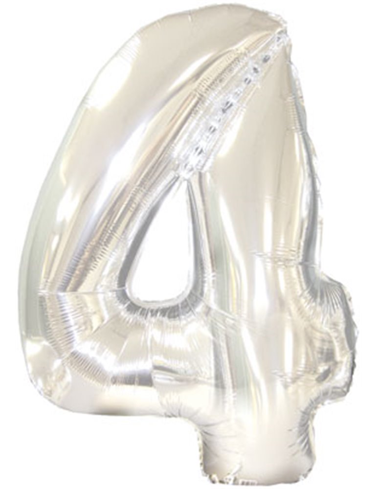 Balloon Foil - Number 4 Silver