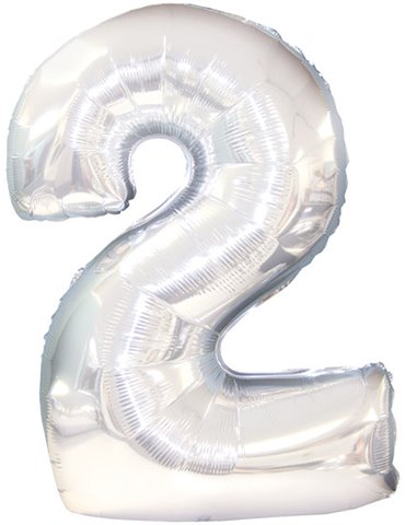 Balloon Foil - Number 2 Silver