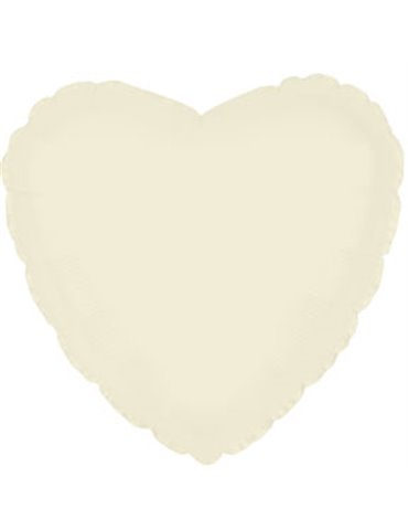 Balloon Foil - Heart Metallic Ivory Opaq