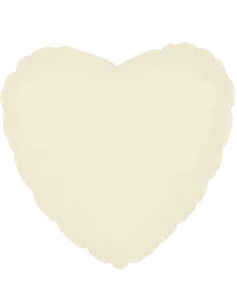 Balloon Foil - Heart Metallic Ivory Opaq