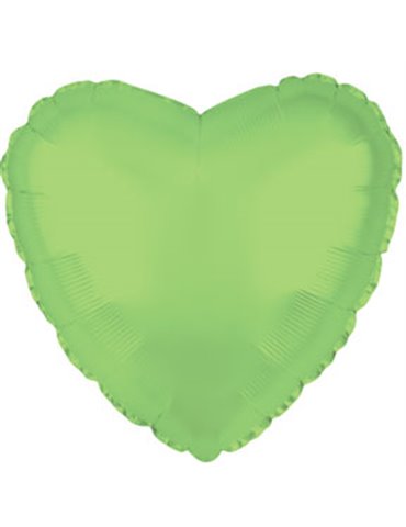 Balloon Foil - Heart Opalescent Lime Gr