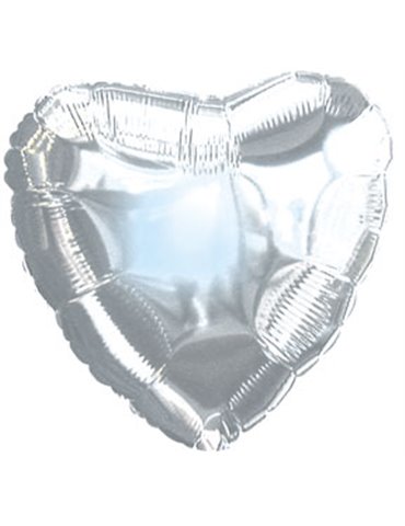 Balloon Foil - Heart Metallic Silver