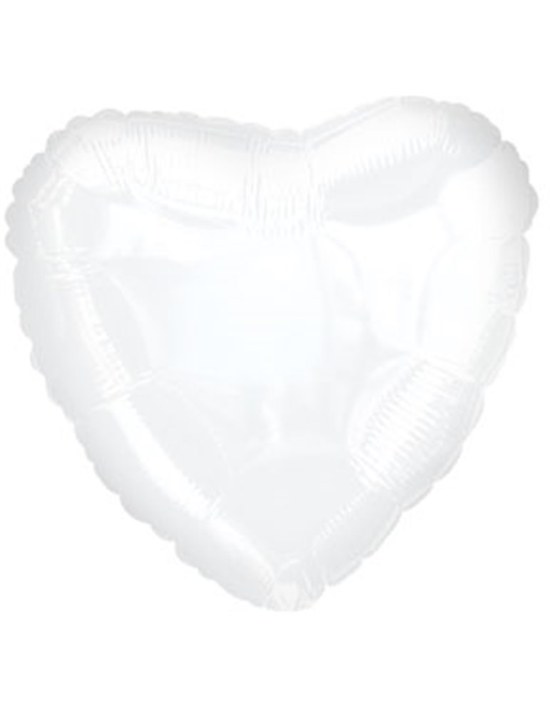 Balloon Foil - Heart Opaque White