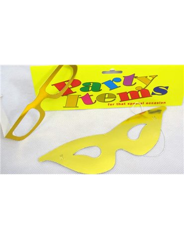 Foil Party Masks & Glasses Gold12s