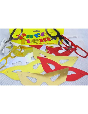 Foil Party Masks & Glasses 12s