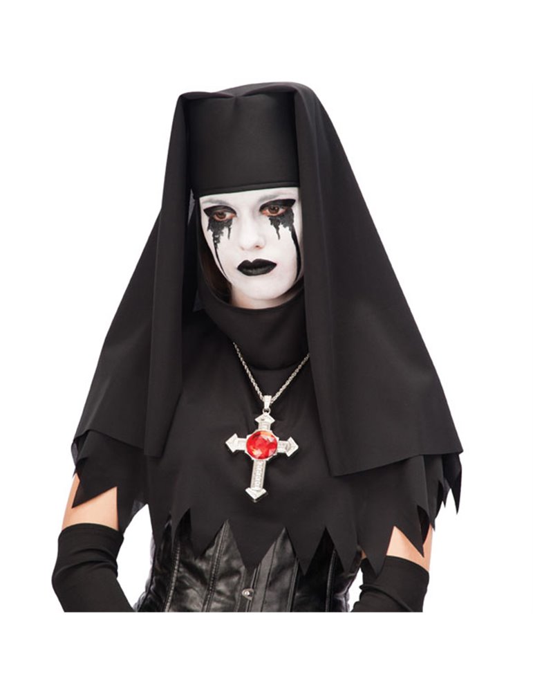 Hat Nuns Head Piece Black