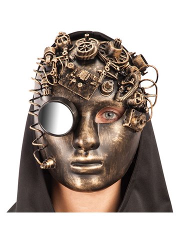 Mask Face Steampunk Gold with Mirror