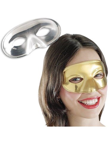 Mask Eye Plastic Domino Gold & Silver