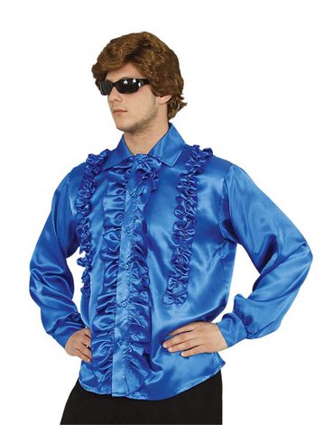 Costume Shirt with Frills Blue X Large