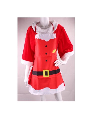 Apron Red with Belt and Mrs Claus