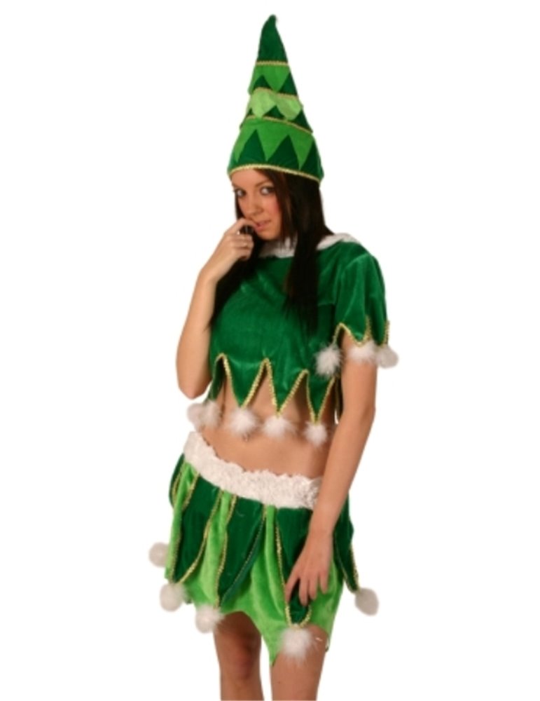 Costume Christmas Tree GR/G Skirt,Top Sm