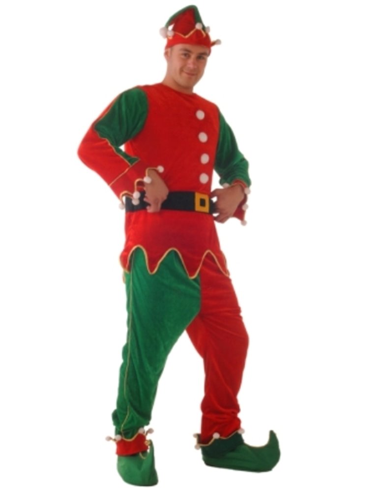 Costume Elf Mr Velvet  L Red Green Gold