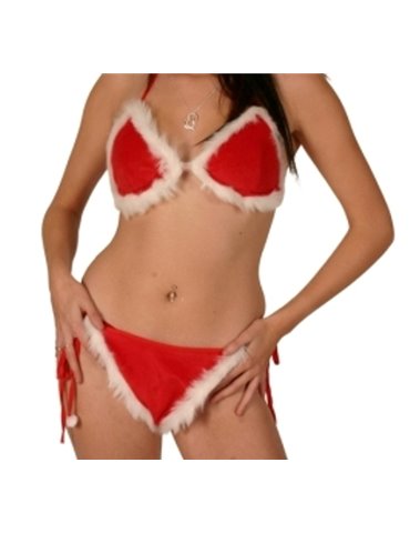 Costume Santa Miss Plush Bra & Thong