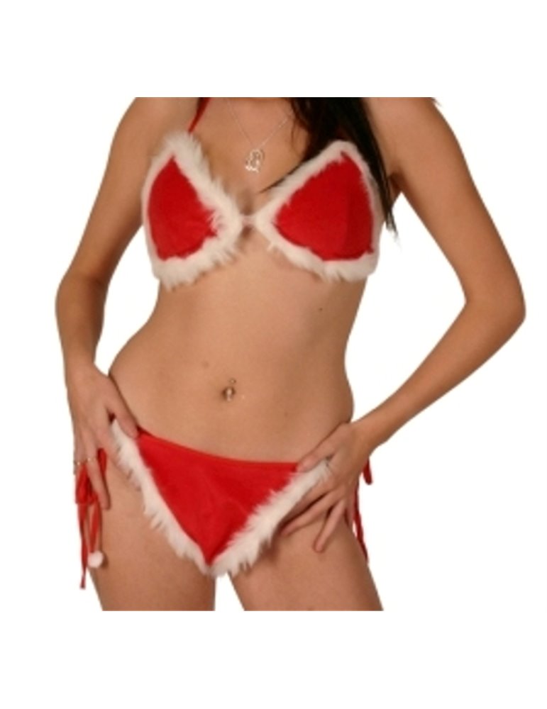 Costume Santa Miss Plush Bra & Thong