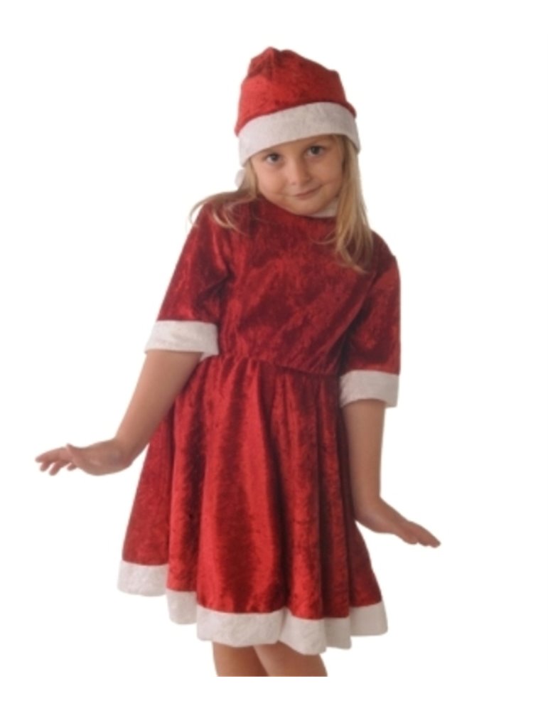 Costume Santa Girls Velvet Dress 3-5 Yea