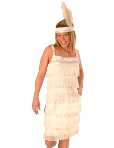 Costume Charleston White 2 piece Dress