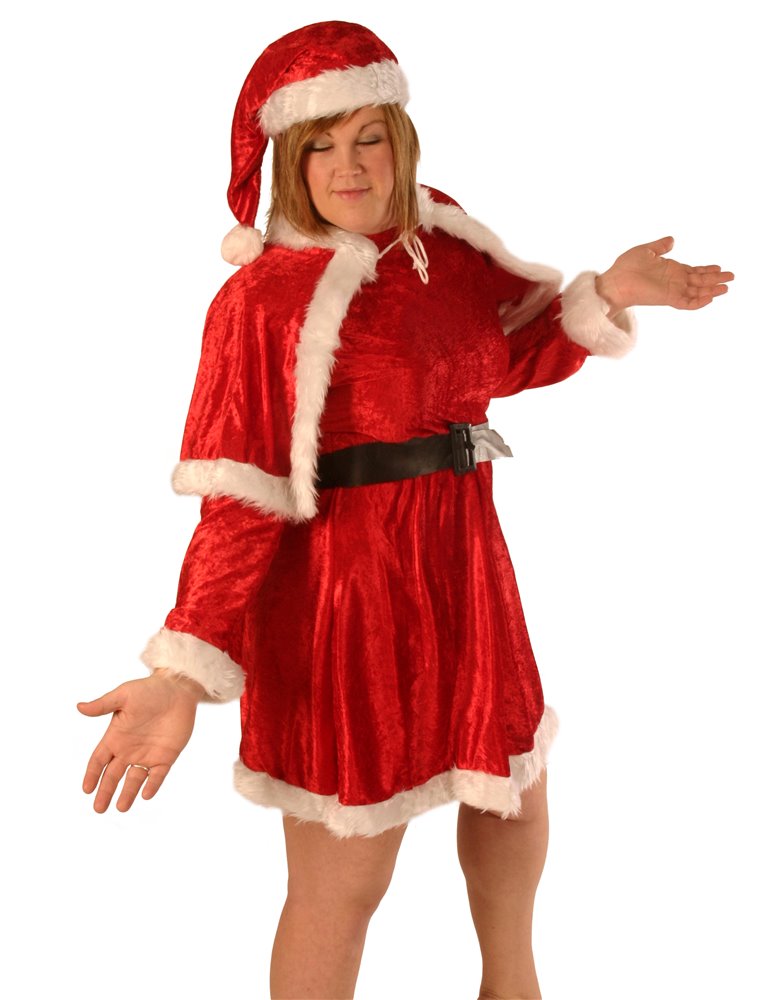 Costume Santa Ms Velvet Red 4 Piece XL