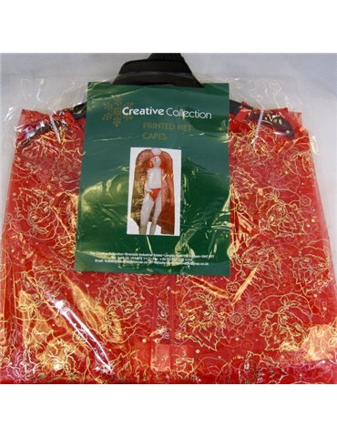 Cloak Santa Miss,Red Net Gold Patten