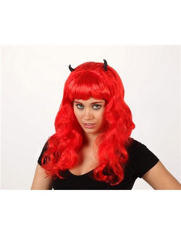 Hair - Wig Demon with Horns Red Hair