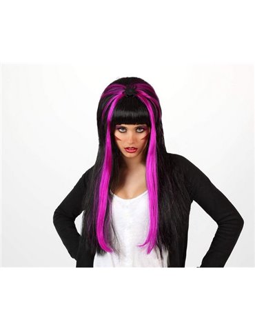 Hair - Wig Spider on Black & Purple Long