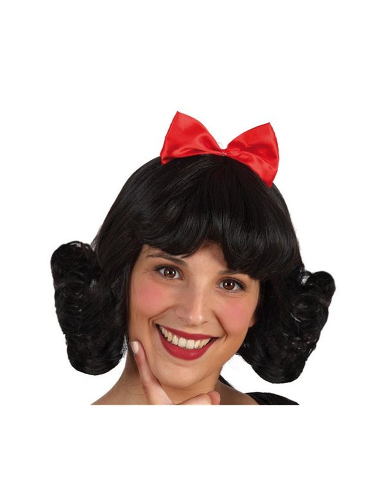 Hair - Wig Brown Mid Length with Red Bow