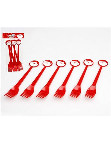 Christmas Party Forks 17 cm Pkt 6